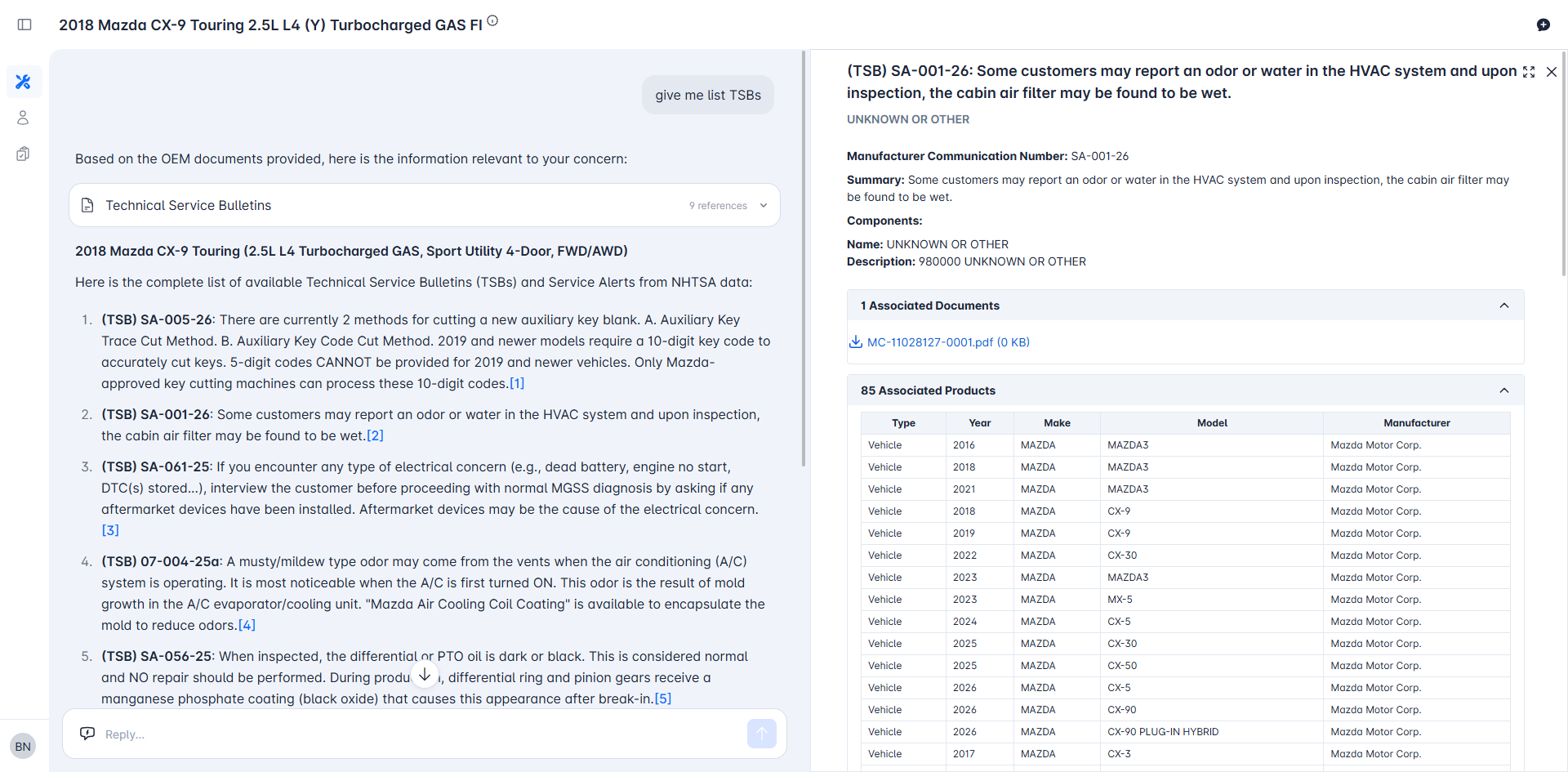 Technical Service Bulletins