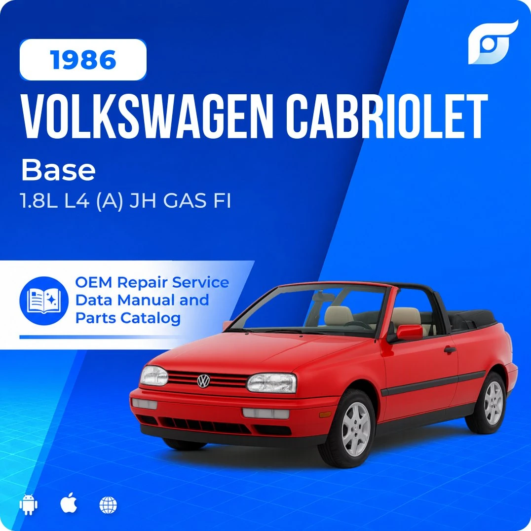 1986 Volkswagen Cabriolet Base - OEM Repair Service Manual