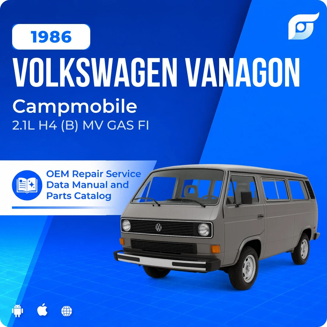 1986 Volkswagen Vanagon Campmobile - OEM Repair Service Manual